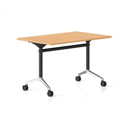 Typhoon Flip Top Table 1200W x 600D Beech Top Black and Chrome Frame