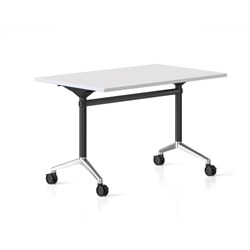 Typhoon Flip Top Table 1200W x 600D White Top Black and Chrome Frame