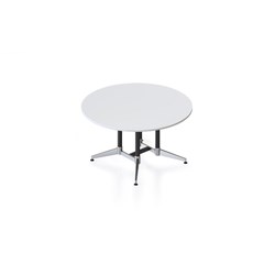 Typhoon Round Meeting Table 1200mm Diam White Top Black and Chrome Base