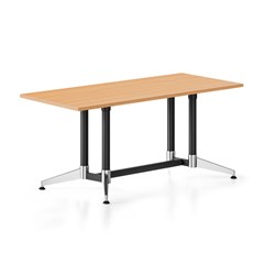 Typhoon Meeting Table 1500W x 750D Beech Top Black and Chrome Frame