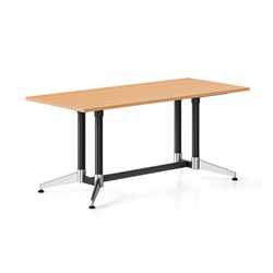Typhoon Meeting Table 1800W x 750D Beech Top Black and Chrome Frame