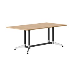 Typhoon Meeting Table 1800W x 750D Natural Oak Top Black and Chrome Frame