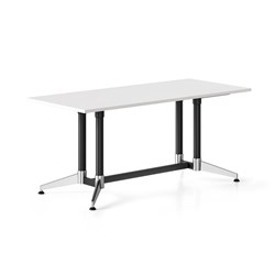 Typhoon Meeting Table 1800W x 750D White Top Black and Chrome Frame