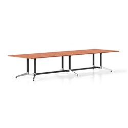 Typhoon Boardroom Table 3200W x 1200D Cherry Top Black and Chrome Frame