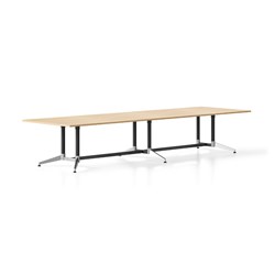 Typhoon Boardroom Table 4000W x 1200D Natural Oak Top Black and Chrome Frame