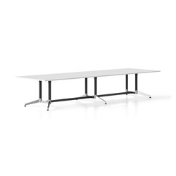 Typhoon Boardroom Table 4000W x 1200D White Top Black and Chrome Frame