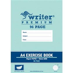 Writer Premium Exercise Book A4 10mm Grid 96 Page - Watermelon