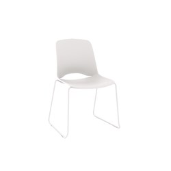 OLG Vista Visitor Glide Chair White Sled Base White Polypropylene Seat And Back