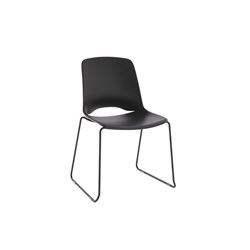 OLG Vista Visitor Glide Chair Black Sled Base Black Polypropylene Seat And Back