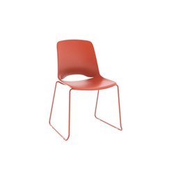 OLG Vista Visitor Glide Chair Rust Sled Base Rust Polypropylene Seat And Back