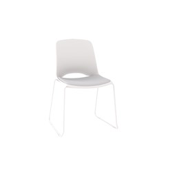 OLG Vista Visitor Glide Chair White Sled Base White Seat Pad And Polypropylene Back