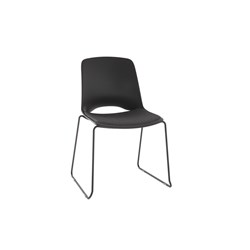 OLG Vista Visitor Glide Chair Black Sled Base Black Seat Pad And Polypropylene Back