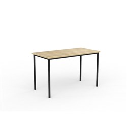 OLG Eko Steel Frame Table 1200W x 750D x 720mmH Black Frame New Oak Top