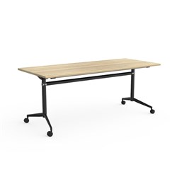 OLG Uni Flip Table 1200W x 600D x 720mmH Black Frame New Oak Top