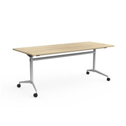 OLG Uni Flip Table 1200W x 600D x 720mmH White Frame New Oak Top