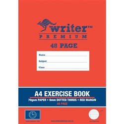 Writer Premium Exercise Book A4 9mm Dotted Thirds + Margin 48 Page - Clock