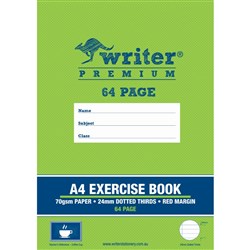 Writer Premium Exercise Book A4 24mm Dotted Thirds + Margin 64 Page - Coffee Cup