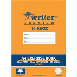 Writer Premium Exercise Book A4 18mm Dotted Thirds + Margin 96 Page - Tree