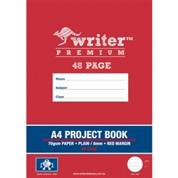 Writer Premium Project Book A4 Plain / 8mm Ruled + Margin 48 Page - Robot