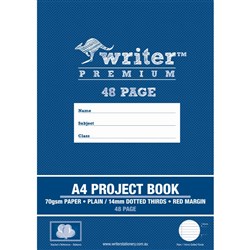 Writer Premium Project Book A4 Plain / 14mm Dotted Thirds + Margin 48 Page - Balloons