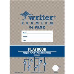 Writer Premium Playbook 330x240mm Plain/18mm Solid Ruled 64pg - Ropes