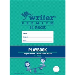 Writer Premium Playbook 330x240mm Plain/24mm Solid Ruled 64pg - See-Saw