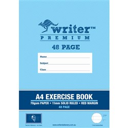 Writer Premium Exercise Book A4 11mm Solid Ruled + Margin 48 Page - Ice Cream