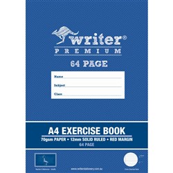 Writer Premium Exercise Book A4 12mm Solid Ruled + Margin 64 Page - Giraffe