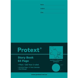 PROTEXT PREMIUM STORY BOOK PLAIN/QLD RULED YEAR 2 64 PAGE