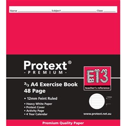 PROTEXT PREMIUM EXERCISE BOOK A4 E13 2/3 Ruled 12mm 48 page