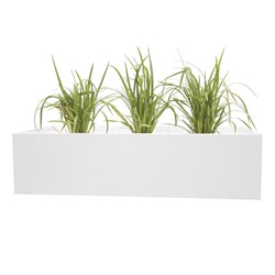 Steelco Tambour Planter Box 915W x 463D x 225mmH White Santin