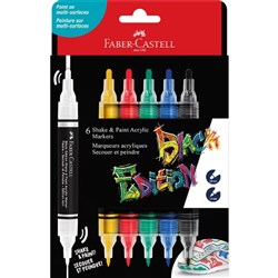 Faber-Castell Black Edition Shake & Paint Markers Bullet Classic Assorted Set Of 6