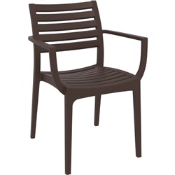 Siesta Ares 140 7 Piece Outdoor Dining Setting With Artemis Arm Chairs Chocolate