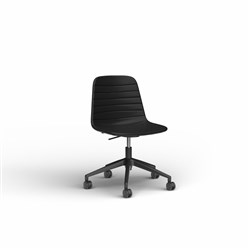 OLG Sofia Office Chair Gas Lift With Tilt Black Base Black PU Leather Seat And Back