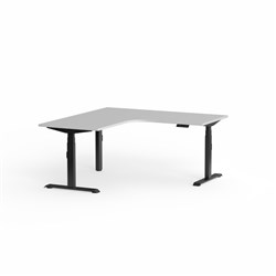 Klass Electric 90Deg Workstation RHR 1800/1800W x 750D x 620-1270mmH White/Black