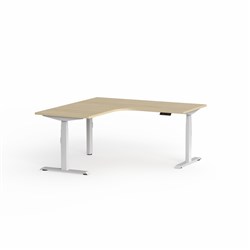 Klass Electric 90Deg Workstation RHR 1800/1800W x 750D x 620-1270mmH Oak/White