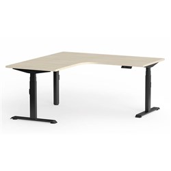 Klass Electric 90Deg Workstation RHR 1800/1800W x 750D x 620-1270mmH Maple/Black
