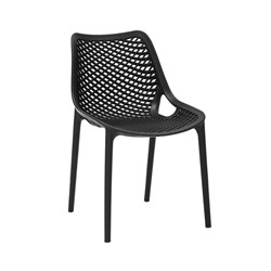 Cast Hospitality Cafe Chair Indoor Outdoor Use Stackable Polypropylene Black