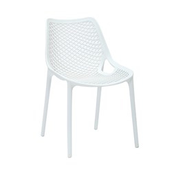 Cast Hospitality Cafe Chair Indoor Outdoor Use Stackable Polypropylene White