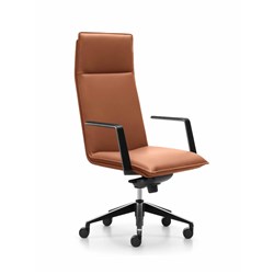 Mirage Executive Chair High Back With Arms Tan Leather