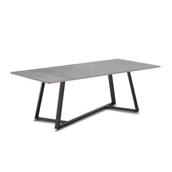 Piedra Coffee Table 1200W x 600D x 420mmH Grey Carrara Top Black Base