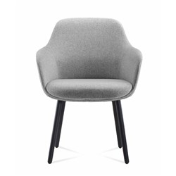 Aspen Tub Lounge Chair 4 Leg Black Steel Frame Light Grey Seat