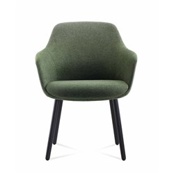 Aspen Tub Lounge Chair 4 Leg Black Steel Frame Olive Seat