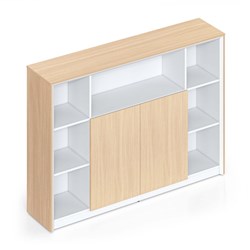 Casa Shelving And Storage Unit 1800W x 400D x 1250mmH Oak And White