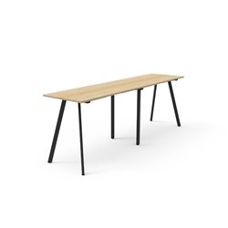 Eternity High Bar Table 3000W x 750D x 1050mmH Natural Oak Top Black Frame