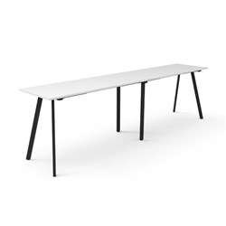 Eternity High Bar Table 3600W x 750D x 1050mmH Natural White Top Black Frame