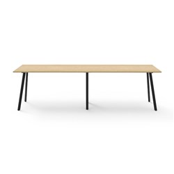 Eternity High Bar Table 3600W x 900D x 1050mmH Natural Oak Top Black Frame