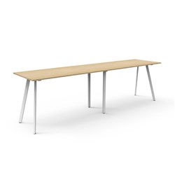 Eternity High Bar Table 3600W x 900D x 1050mmH Natural Oak Top White Frame