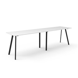 Eternity High Bar Table 3600W x 900D x 1050mmH Natural White Top Black Frame