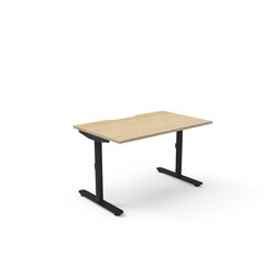 Halo Static Single Sided Workstation 1200W x 750D x 730mmH Natural Oak/Black